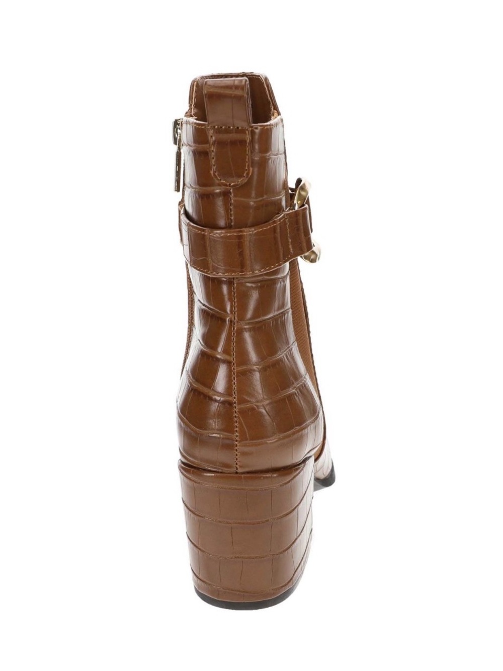 ♥️♥️ Kenneth Cole Reaction Women's Emerson Block Heel Boots - Luggage/Croc 7.5 M - Picture 4 of 6